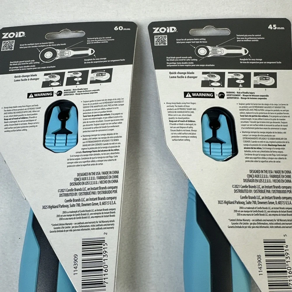 2 ZOID Brand new Rotary Cutters (45mm & 60mm)